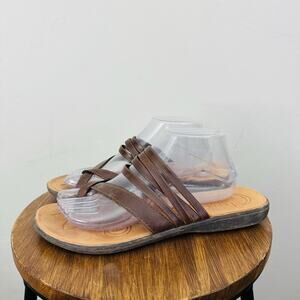 BOC Alisha Brown Leather Strappy Sandals Women’s Size 10